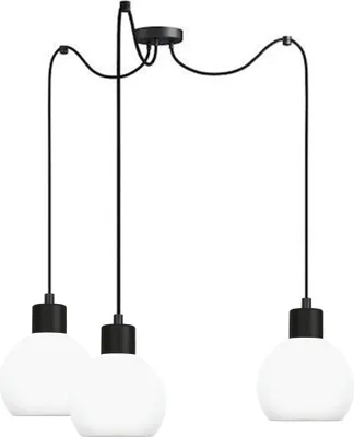 Image de Suspension noire avec abat-jour blanc MOKA 14-122