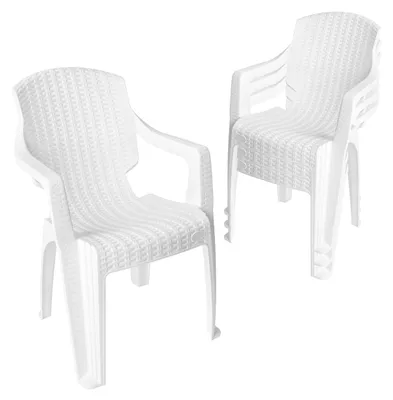 Produktbild von Garronda 4 Stk. Gartenstühle stapelbar Rattan-Optik GD-0254 Weiß