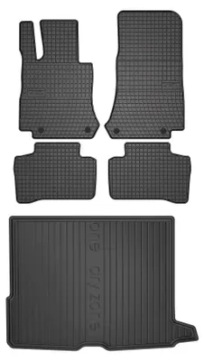 Produktbild von Gummimatten + Kofferraumwanne für Mercedes GLC X253 2015-2022 (SUV) – Schwarz, passgenau – Wielganizator SolidPRO