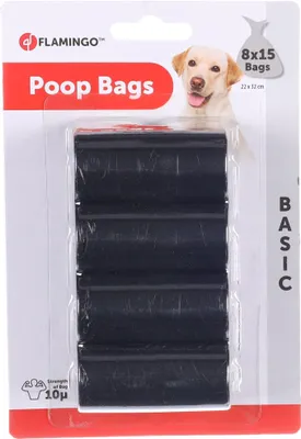 Productafbeelding van Flamingo 517548 Hondenpoepzakjes, basic, 8 x 15 stuks