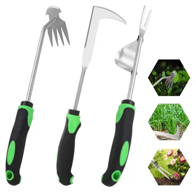 Obrázok produktu pre Solidchoice – Súprava na ručné odstraňovanie burín, 3-dielna – Ergonomická sada záhradného náradia