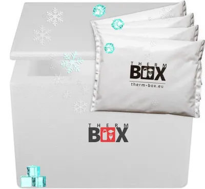 Produktbild von THERM BOX Styroporbox 27W mit 4x Kühlakku für Kühlbox 27,9L Innen:37x26x29cm Transportbox Thermbehälter Wiederverwendbar