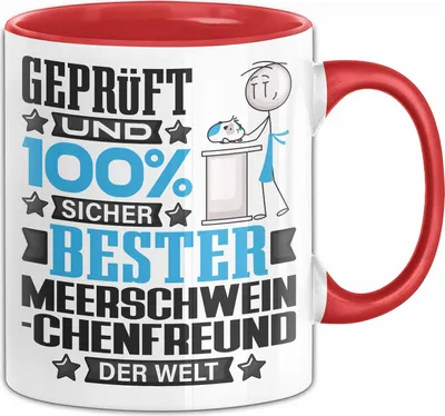 Produktbild von Meerschweinchenfreund Geschenk Lustiger Spruch für Meerschweinchenfreund Geschenkidee Bester Meerschweinchenfreund Der Welt (Rot)