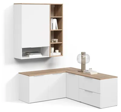 Immagine prodotto di Parete attrezzata soggiorno Livinity Piave Bianco/Sonoma 5 parti, Model 58997