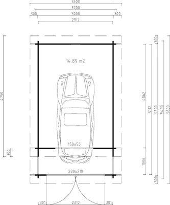 Produktbild von Fjordholz Holzgarage Modell Ibiza 44 A