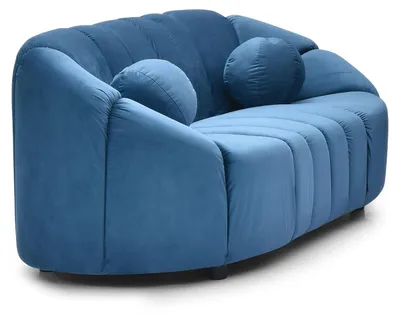 Image de MENZZO Canapé 2 places design Sidonie Velours Bleu