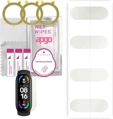 Produktbild von apgo 3 Stück Schutzfolie, Matt, kompatibel mit Xiaomi Mi Band 6 Smartwatch, Hydrogel Displayschutzfolie mit Positionierhilfe, Displayfolie, robust und kratzfest