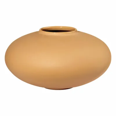 Image de ASA Selection mara Vase mustard, vase à fleurs, vase de table, vase décoratif, grès, jaune, H 10 cm, 87000151