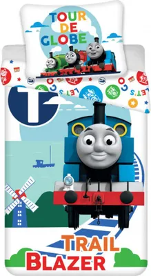 Produktbild von Jerry Fabrics Jerry Fabrics Thomas und seine Freunde Bettwäsche Trail Bettdecke und Kissen Set | Jungen Kleinkind Bettwäsche-Sets | Aus 100% Baumwolle, Blau, 140 x 200 cm Kissenbezug 70 x 90 cm, 63022100
