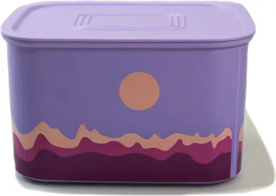 Produktbild von TUPPERWARE Quadro 1,3 L lila Muster Motiv Dose Box Vorratsdose