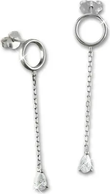 Produktbild von SilberDream weiß Ohrringe Tropfen Zirkonia Damen 925 Silber Ohrstecker GSO512W