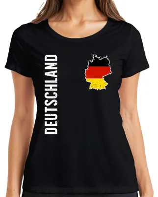 Produktbild von Deutschland Flagge Fußballer WM 2026 Weltmeisterschaft Trikot Damen T-Shirt, Schwarz, XXL