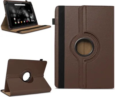 Produktbild von Tablet Tasche für Doogee T20 T20S T20E Hülle Schutzhülle 360 Grad Drehbar CaseFarben:Braun