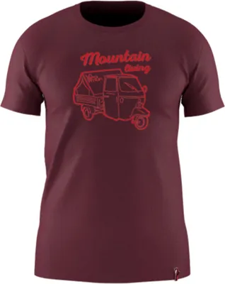 Ape T-Shirt von La Sportiva in burgunderrot mit rotem Druck eines Fahrzeugs.