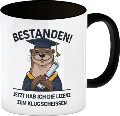 Produktbild von Lizenz zum Klugscheißen Otter Kaffeebecher in schwarz