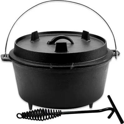 Obrázok produktu pre Dutch Oven, liatinový hrniec, 25.5 cm, 5 litrov, s pokrievkou, na varenie