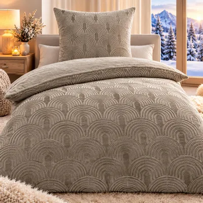 Produktbild von Bettwäsche Winter Flausch Cashmere Touch Uni Wende warm 2 teilig 135x200 mit RV Farbe Artdeco