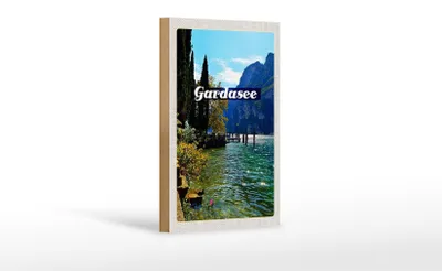 Produktbild von Holzschild Reise 12x18 cm Gardasee Italien Natur Sonne Dekoration