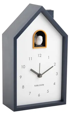 Analogwecker Modern Cuckoo, dunkelblau, 12x6x20 cm, Kuckuckssound