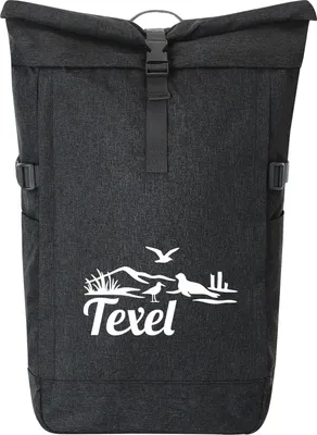 Produktbild von Huuraa Kurierrucksack Texel Niederlande 30-44 Liter Black Melange Fairtrade Rolltop Rucksack Geschenkidee