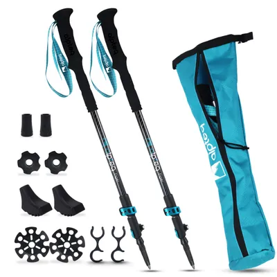 Obrázek produktu pro Alpteq® Eiger – teleskopické trekové hole z karbonu a zicralu | Teal Blue