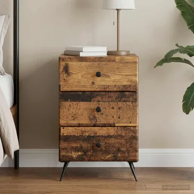 Image de vidaXL Table de chevet en bois recyclé 43 x 41 x 66,5 cm, aggloméré