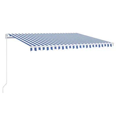 Obrázok produktu pre vidaXL Markíza ručne výsuvná 450x350 cm Modrá a biela