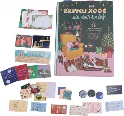 Produktbild von Literarischer Adventskalender mit Geschenken für Bücherliebhaber und Wohnaccessoires.