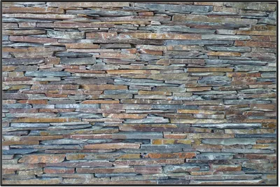Produktbild von Wallario Wandbild Natursteinmauer in grau braun, Größe: 61 x 91,50 cm, Poster mit schwarzem Aluminiumrahmen