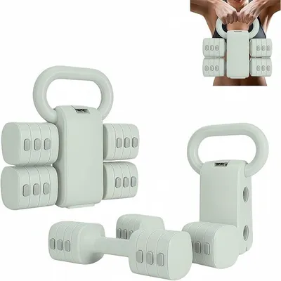 Imagen del producto de Juego de mancuernas ajustables, 2 en 1, con peso de bola, para mujeres y hombres, con pesos ajustables de 1 a 5 kg. Mancuernas ajustables, pesas para mancuernas, juego de mancuernas para gimnasio en casa, fitness y entrenamiento de fuerza