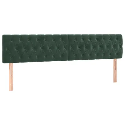 Immagine prodotto di vidaXL Testate letto 2 pezzi Verde scuro 100x7x78/88 cm Velluto