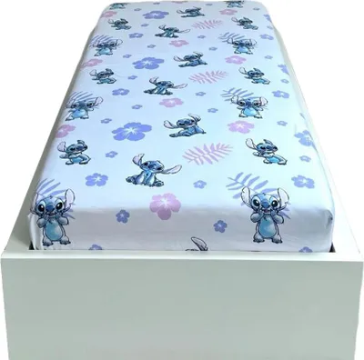 Immagine prodotto di Lilo & Stitch - Lenzuolo a pieghe AG3495 (letto singolo) (bianco/viola/rosa)
