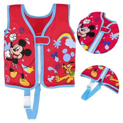 Produktbild von Bestway® Disney Junior® Swim Safe ABC™ Schwimmweste Stufe B Mickey & Friends mit Textilbezug, 1-3 Jahre