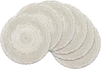 Obrázek produktu pro Velké tkané bavlněné prostírky, tepelně odolné, 38 x 38 cm, krémové