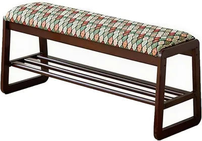 Imagen del producto de Banco para zapatos, banco con asiento acolchado y rejilla para la entrada