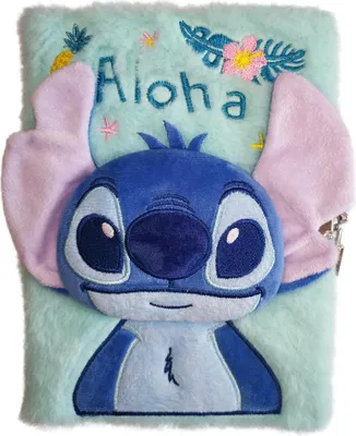 A plush diary with a Stitch character design and tropical elements.