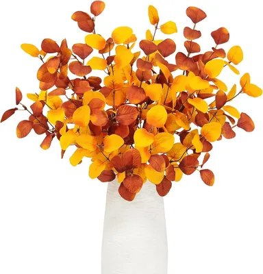 Productafbeelding van 6 stuks kunstherfstbloemen eucalyptus decoratie 60 cm