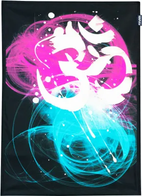 Produktbild von PSYWORK Schwarzlicht Stoffposter Neon "Om Goa Two Tone", 0,5x0,7m