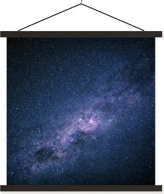 Produktbild von MuchoWow® Textilposter Galaxie - Sterne - Weltraum - Jungen - Mädchen - Kinder 120x120 cm mit schwarzem Rahmen - Aufhängungsset