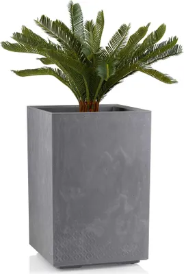 Produktbild von HowHomely 36L Blumentopf Betonique 58 cm Höhe, Pflanzkübel, Grau Übertopf für garten balkon