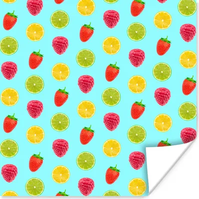 Produktbild von MuchoWow® Poster Obst - Muster - Farbe 75x75 cm - Wand Dekoration