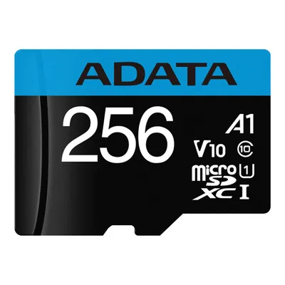 Produktbild von ADATA Premier, 256 GB, MicroSDXC, Klasse 10, UHS-I, 100 MB/s, 25 MB/s