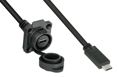 Produktbild von Alcasa IC01-16U3102-005, 0,5 m, USB C, USB C, USB 3.2 Gen 2 (3.1 Gen 2), 10 Gbit/s, Schwarz