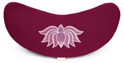 Produktbild von yogabox Yogakissen Halbmond BASIC Lotus Stick multicolor - aubergine 40 x 17 x 12 cm Buchweizenschalen