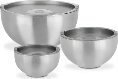 Obrázek produktu pro GSW Sada termo misek 6 ks s plastovým víkem, nerezová ocel, plast, Termo miska s plastovým víkem ø cca 18 x V 10,0 cm / ø cca 22 x V 12,0 cm / ø cca 26 x V 13,0 cm