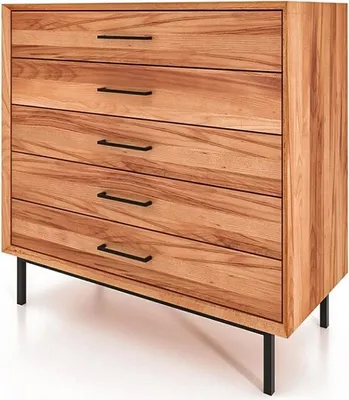 Produktbild von Kommode Seiba Kernbuche massiv 97x45x95 mit 5 Schubladen und Metallbeinen