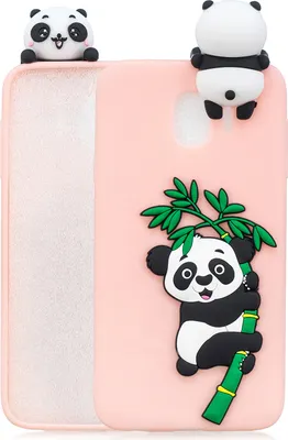 Produktbild von Für Samsung J4 2018/J4 Plus Telefon Fall 3D Cartoon Panda Bambus Handy zurück Shell Shockproof Smartphone Cover Pink