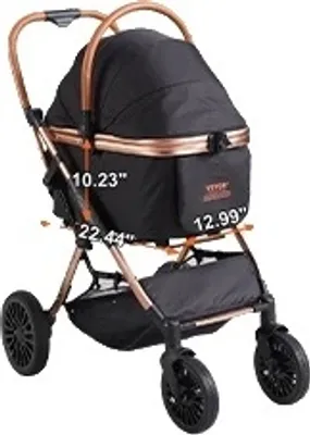 Obrázek produktu pro Kočárek pro domácí mazlíčky, skládací konstrukce, úložný koš, 66 lbs