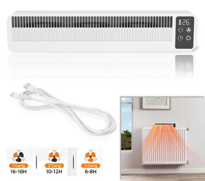 Immagine prodotto di Ventilatore riscaldamento VA-Cerulean, wireless e alimentato a cavo, modalità automatica, timer, 3 livelli di velocità, funzionamento silenzioso (<45 dB), colore bianco
