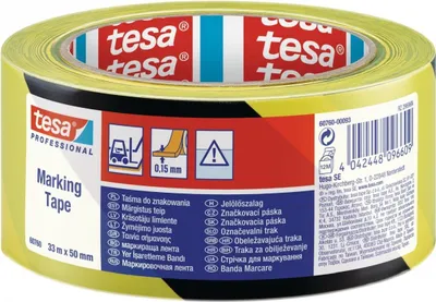 Obrázok produktu pre Vyznačovacia páska, 50 mm x 33 m, TESA "Professional", čierna/žltá